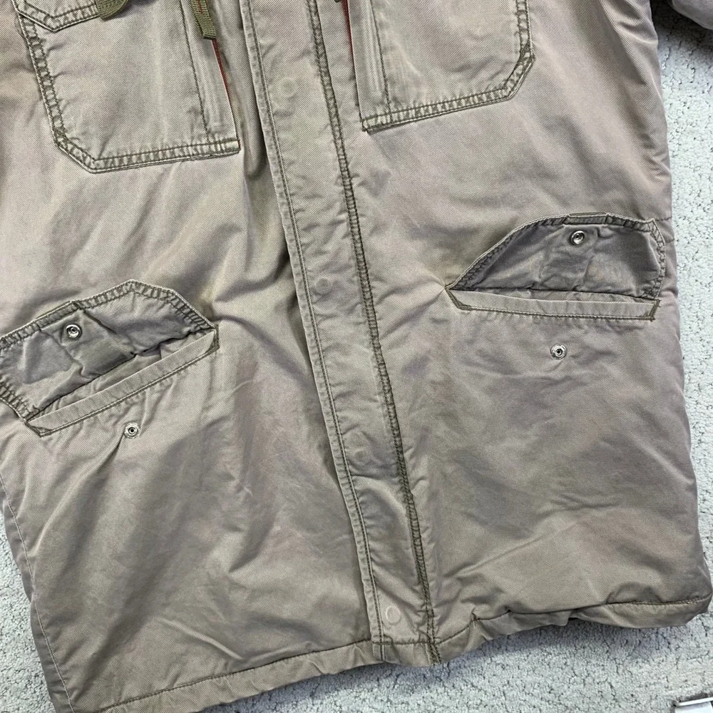 Vintage GAP Kids Jacket Size XXL 14-16 Khaki Parka Utility Field Quilt Lined Y2k